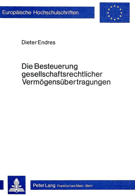 Cover-Bild Die Besteuerung gesellschaftsrechtlicher Vermögensübertragungen