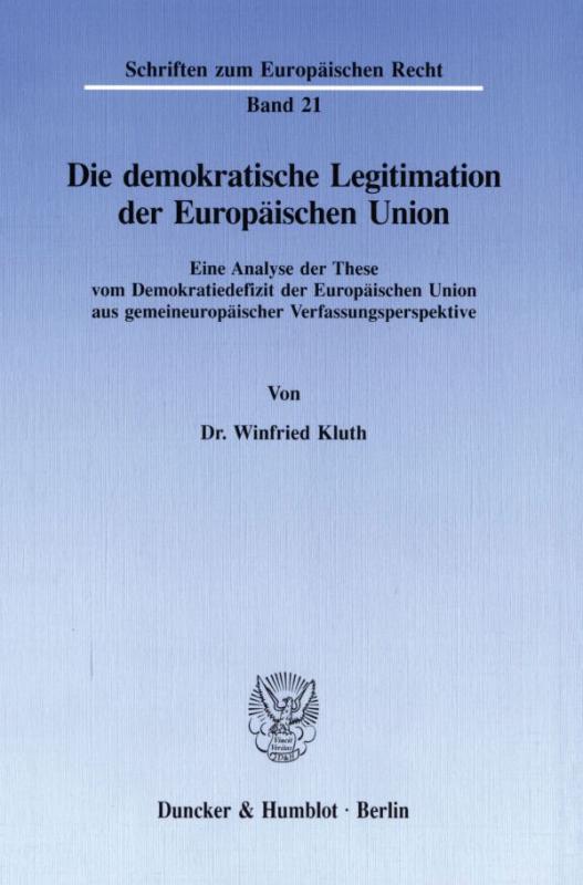Cover-Bild Die demokratische Legitimation der Europäischen Union.