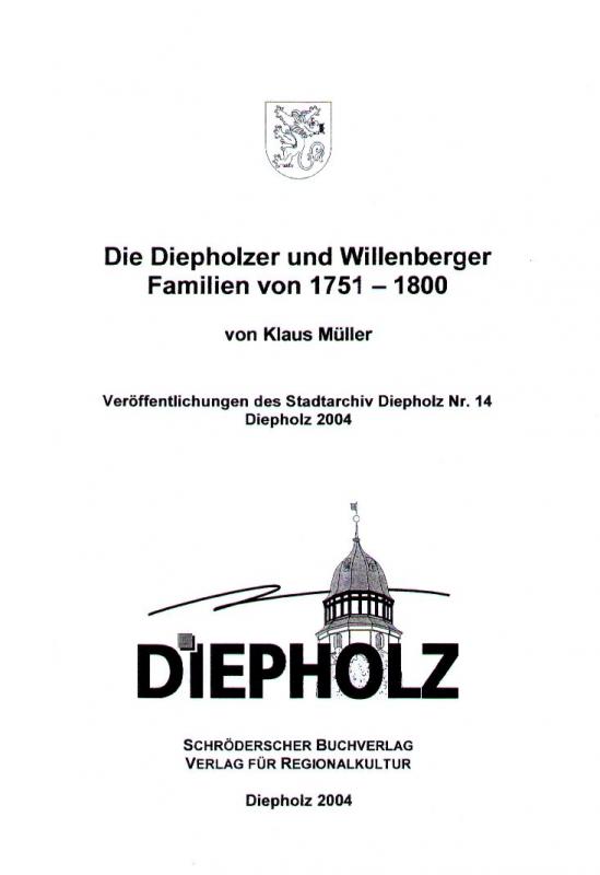 Cover-Bild Die Diepholzer und Willenberger Familien von 1751-1800