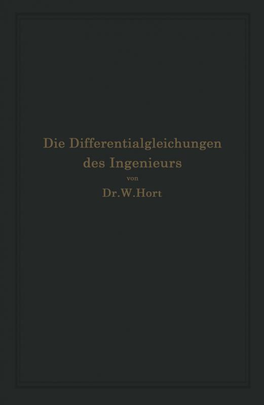 Cover-Bild Die Differentialgleichungen des Ingenieurs