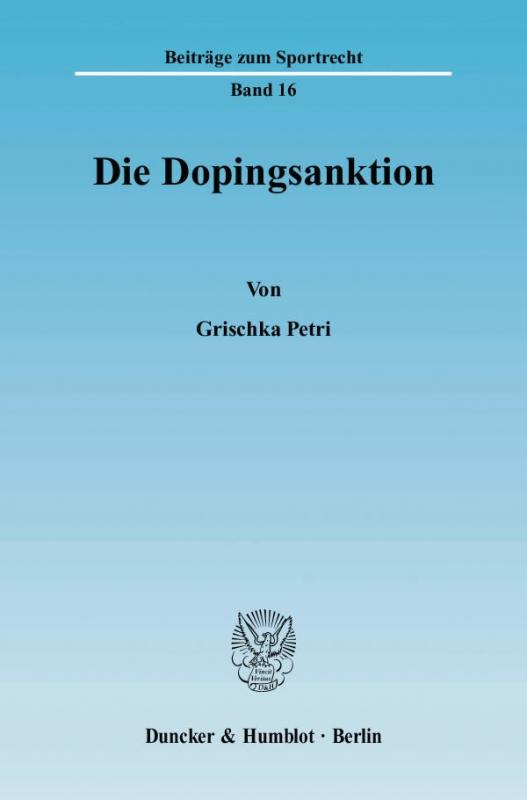 Cover-Bild Die Dopingsanktion.