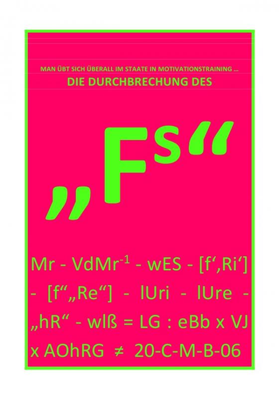 Cover-Bild DIE DURCHBRECHUNG DES „!s“ / DIE DURCHBRECHUNG DES „Fs“