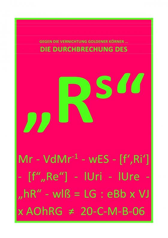 Cover-Bild DIE DURCHBRECHUNG DES „!s“ / DIE DURCHBRECHUNG DES „Rs“