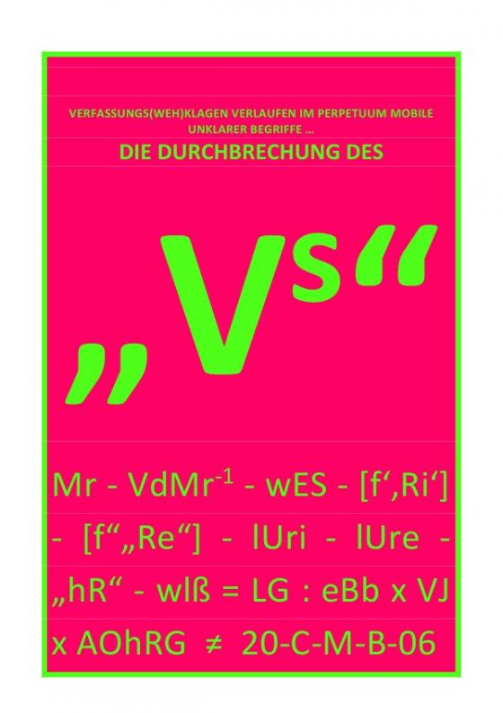 Cover-Bild DIE DURCHBRECHUNG DES „!s“ / DIE DURCHBRECHUNG DES „Vs“