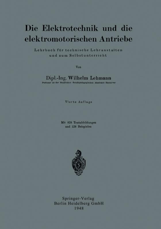 Cover-Bild Die Elektrotechnik und die elektromotorischen Antriebe