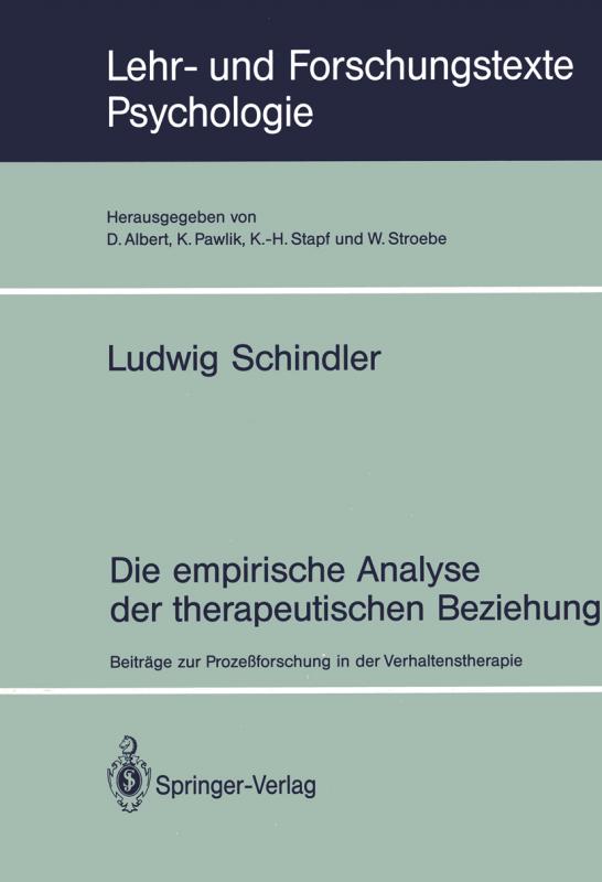 Cover-Bild Die empirische Analyse der therapeutischen Beziehung
