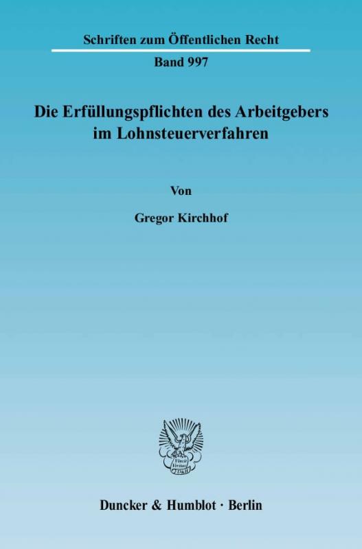 Cover-Bild Die Erfüllungspflichten des Arbeitgebers im Lohnsteuerverfahren.