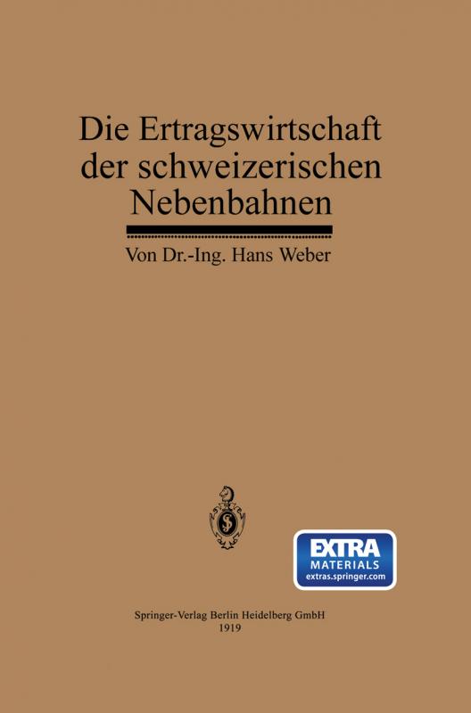 Cover-Bild Die Ertragswirtschaft der schweizerischen Nebenbahnen