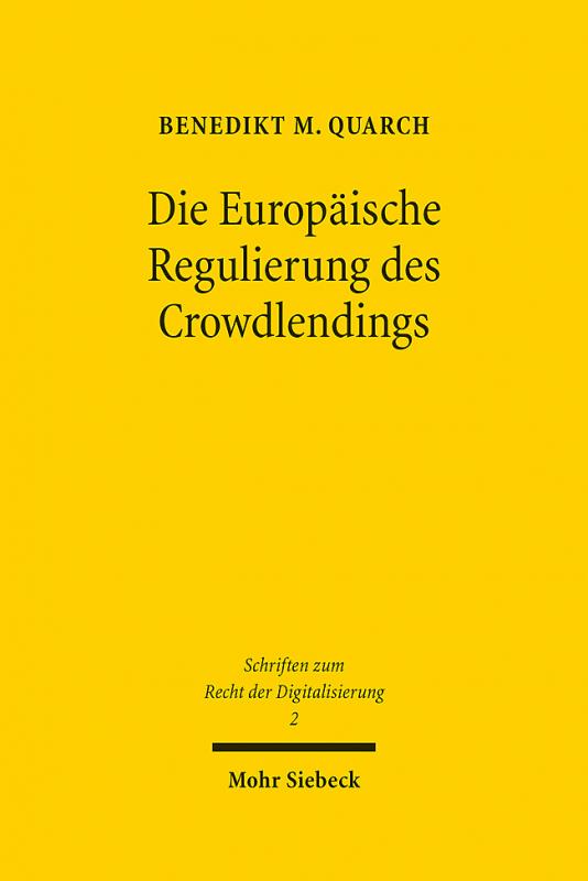 Cover-Bild Die Europäische Regulierung des Crowdlendings