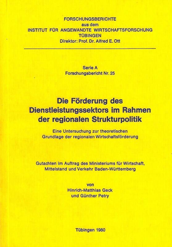 Cover-Bild Die Förderung des Dienstleistungssektors im Rahmen der regionalen Strukturpolitik