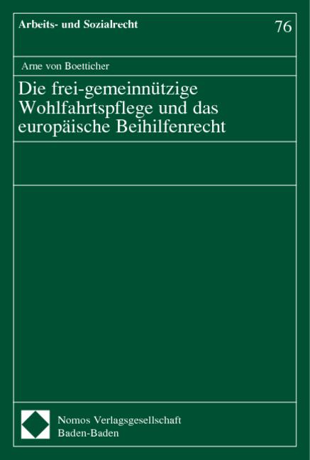 Cover-Bild Die frei-gemeinnützige Wohlfahrtspflege und das europäische Beihilfenrecht