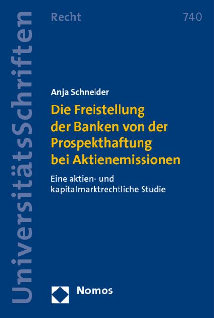 Cover-Bild Die Freistellung der Banken von der Prospekthaftung bei Aktienemissionen