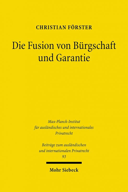 Cover-Bild Die Fusion von Bürgschaft und Garantie