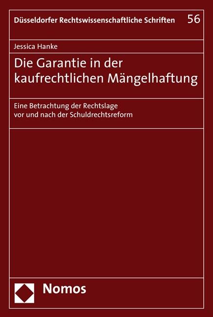 Cover-Bild Die Garantie in der kaufrechtlichen Mängelhaftung