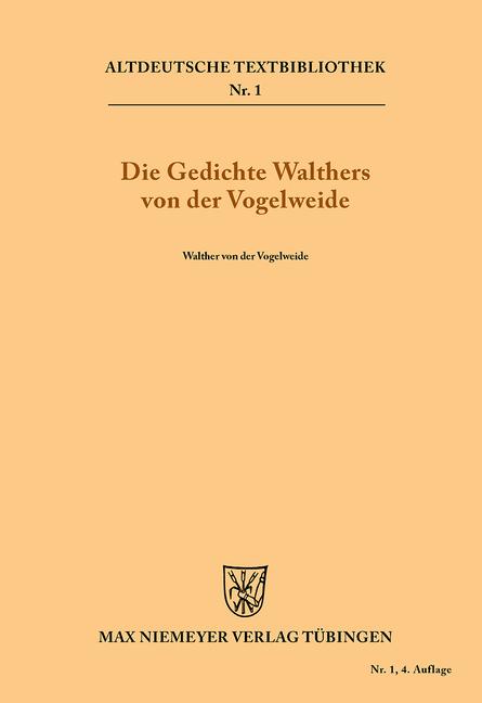 Cover-Bild Die Gedichte Walthers von der Vogelweide