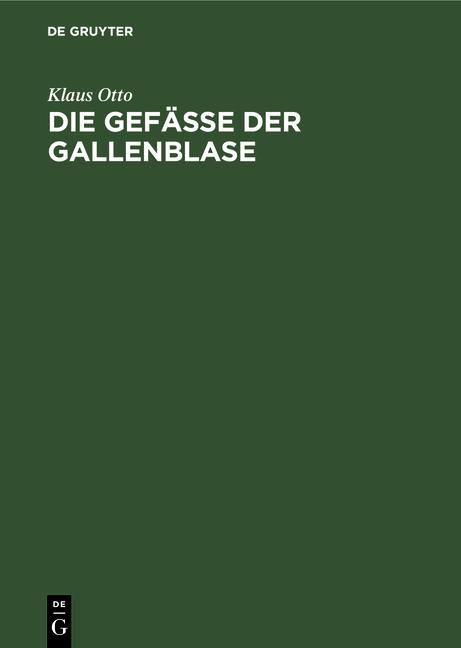 Cover-Bild Die Gefäße der Gallenblase