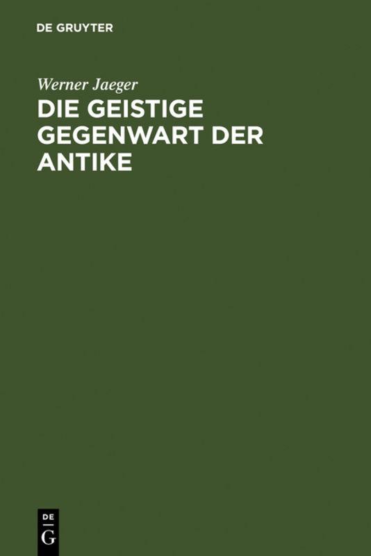 Cover-Bild Die geistige Gegenwart der Antike