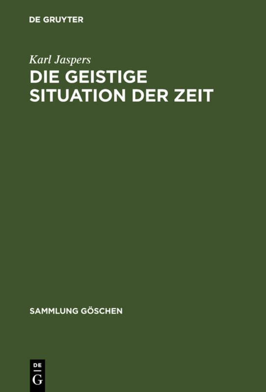 Cover-Bild Die geistige Situation der Zeit