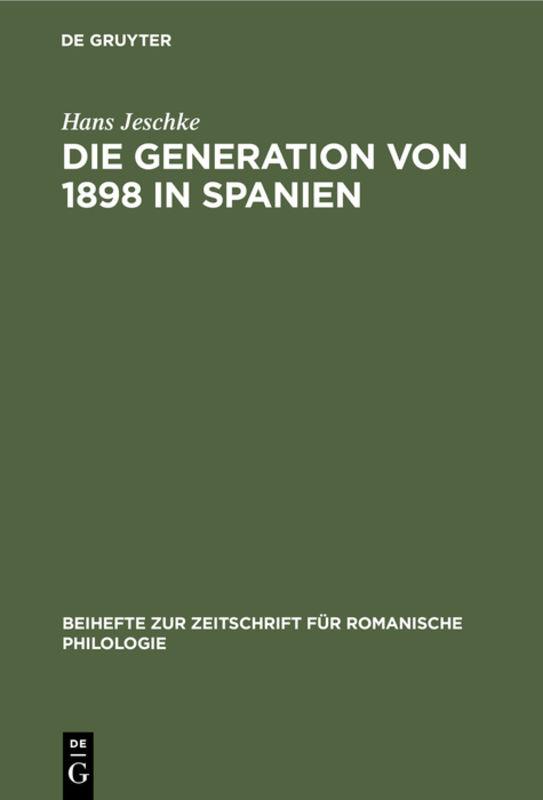Cover-Bild Die Generation von 1898 in Spanien