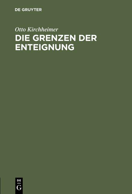 Cover-Bild Die Grenzen der Enteignung