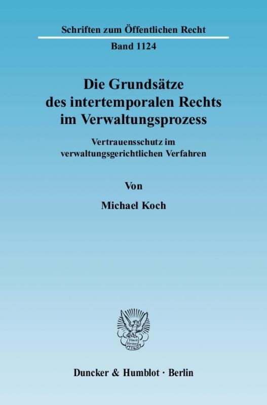 Cover-Bild Die Grundsätze des intertemporalen Rechts im Verwaltungsprozess.