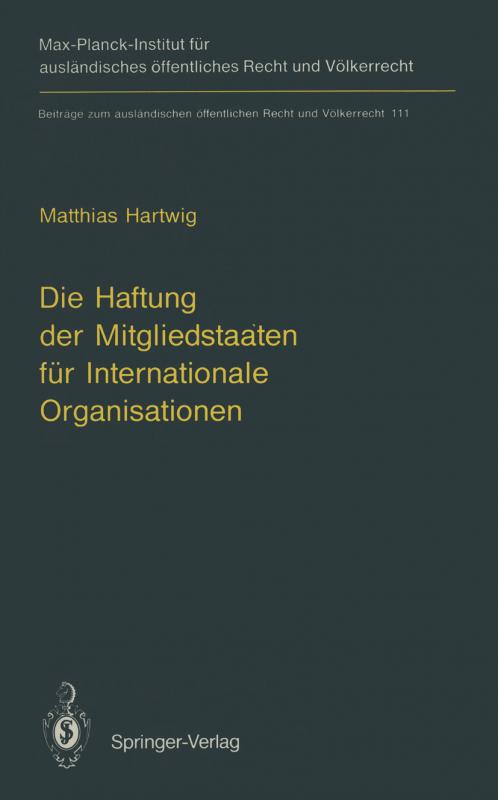 Cover-Bild Die Haftung der Mitgliedstaaten für Internationale Organisationen