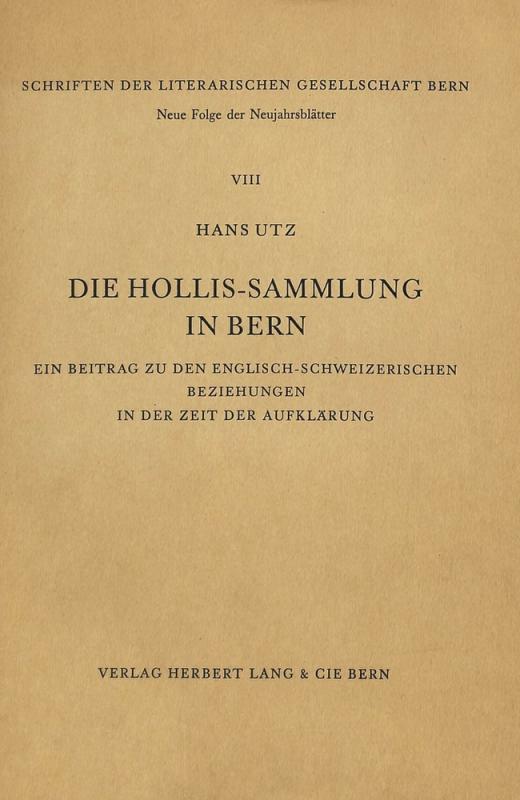 Cover-Bild Die Hollis-Sammlung in Bern