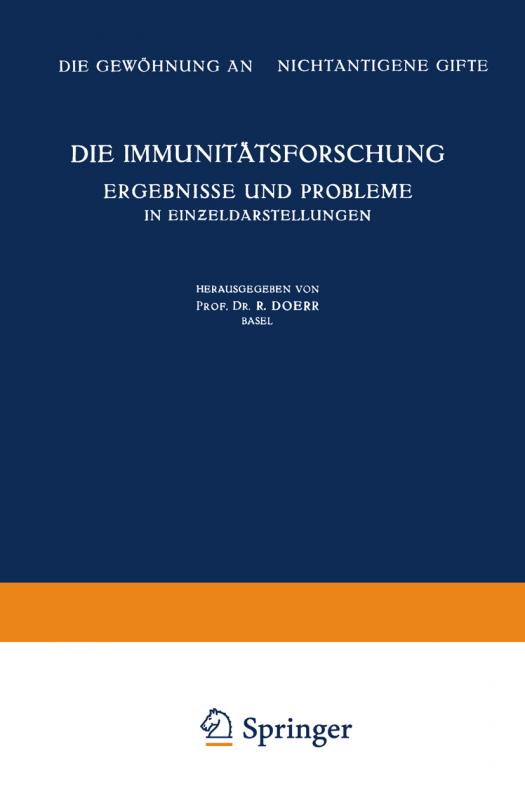 Cover-Bild Die Immunitätsforschung Ergebnisse und Probleme in Einƶeldarstellungen