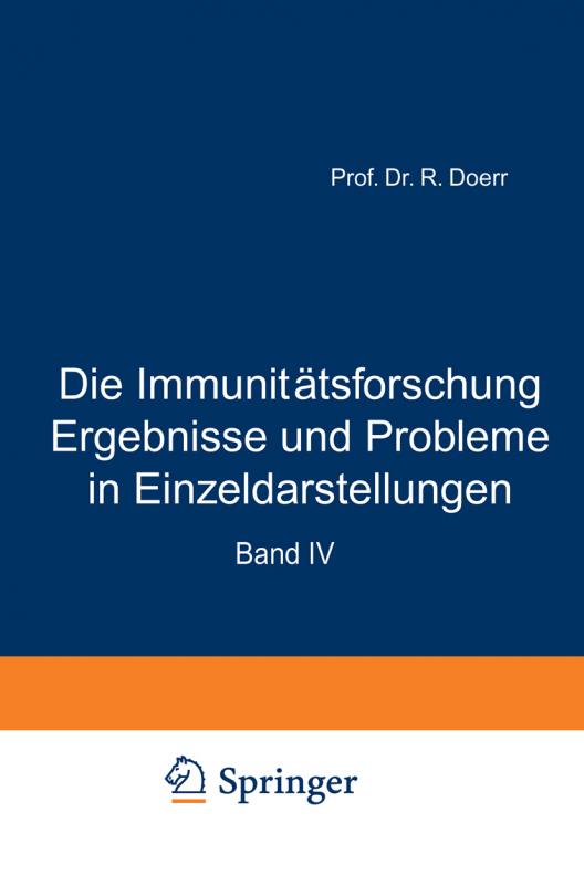 Cover-Bild Die Immunitätsforschung Ergebnisse und Probleme in Einzeldarstellungen