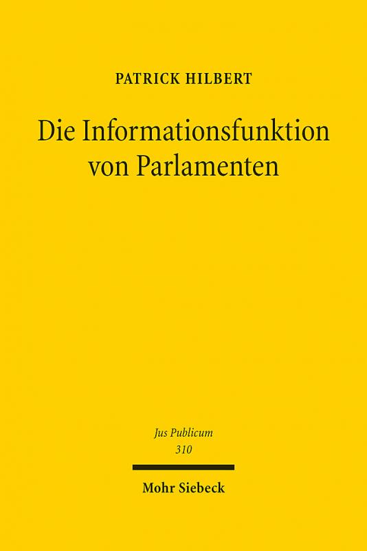 Cover-Bild Die Informationsfunktion von Parlamenten