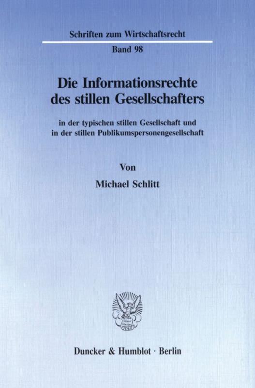 Cover-Bild Die Informationsrechte des stillen Gesellschafters