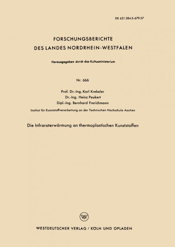 Cover-Bild Die Infraroterwärmung an thermoplastischen Kunststoffen