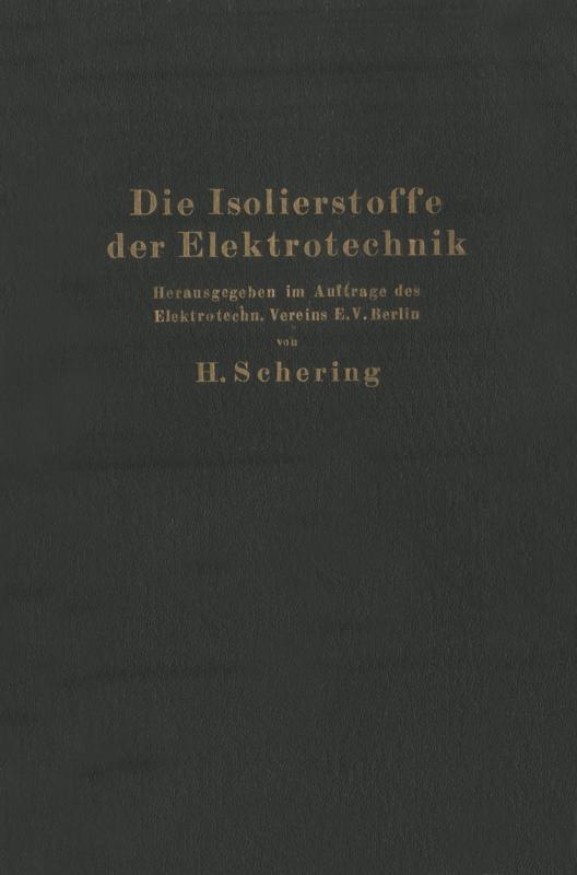 Cover-Bild Die Isolierstoffe der Elektrotechnik