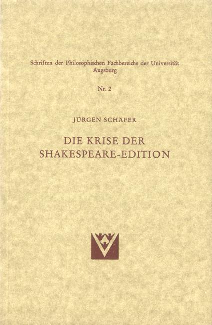 Cover-Bild Die Krise der Shakespeare-Edition