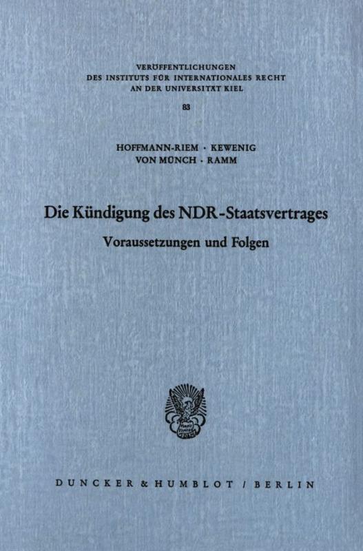 Cover-Bild Die Kündigung des NDR Staatsvertrages.