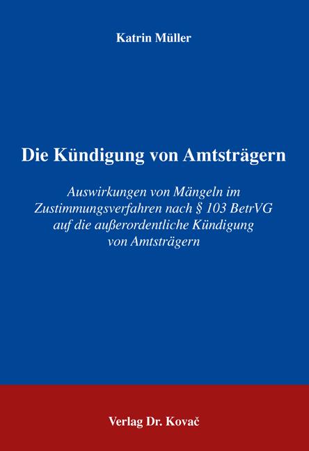 Cover-Bild Die Kündigung von Amtsträgern