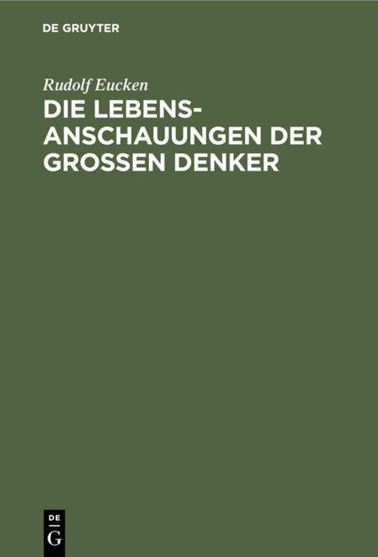 Cover-Bild Die Lebensanschauungen der Grossen Denker