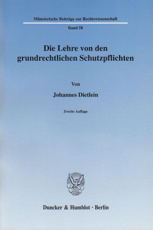 Cover-Bild Die Lehre von den grundrechtlichen Schutzpflichten.