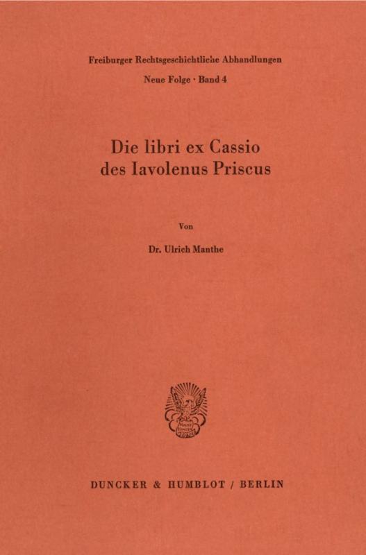 Cover-Bild Die libri ex Cassio des Iavolenus Priscus.
