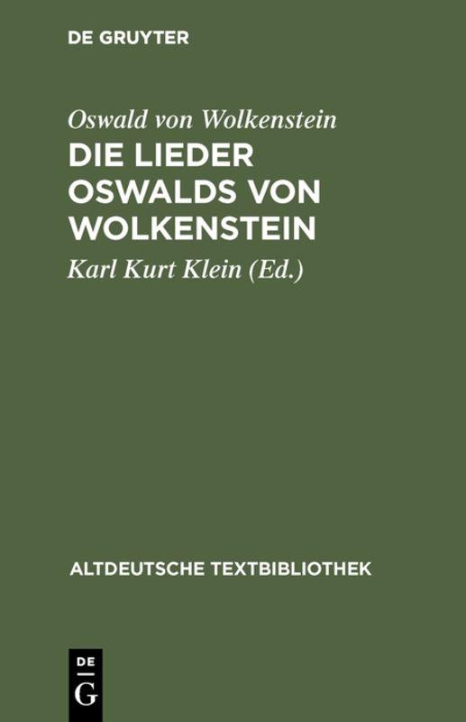 Cover-Bild Die Lieder Oswalds von Wolkenstein