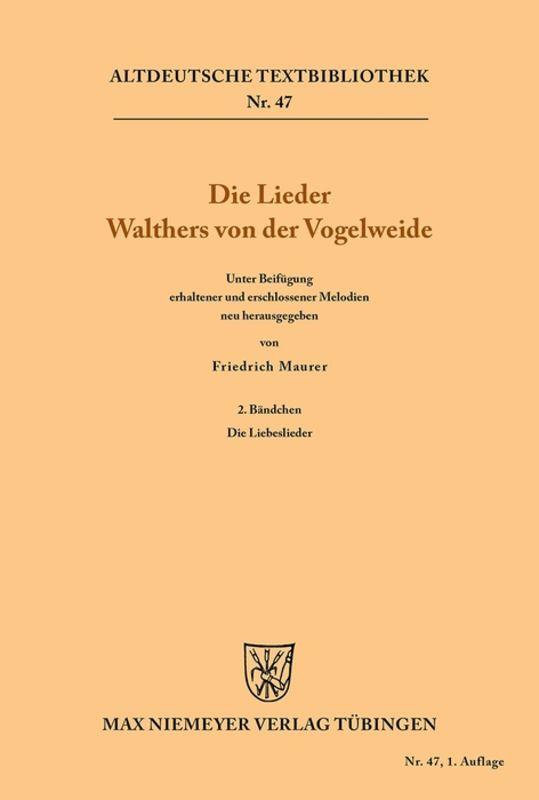 Cover-Bild Die Lieder Walthers von der Vogelweide