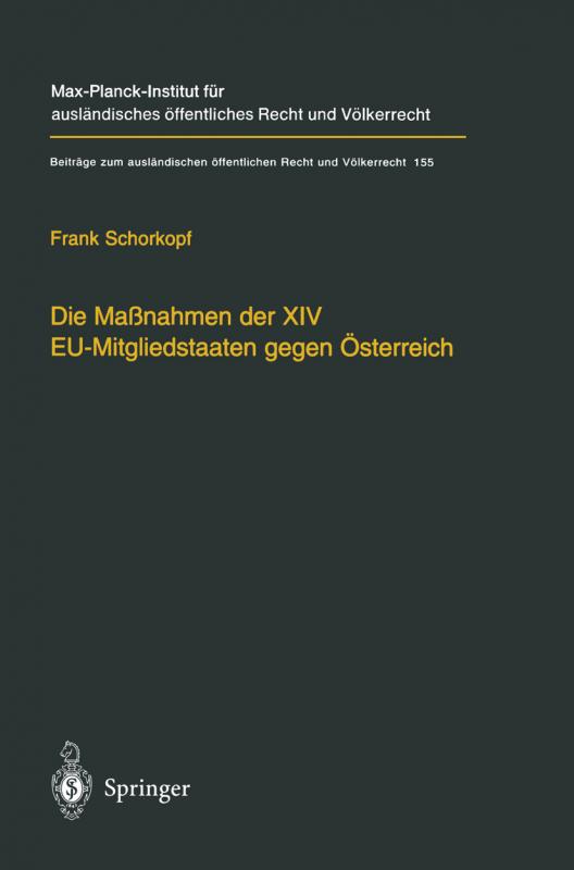 Cover-Bild Die Maßnahmen der XIV EU-Mitgliedstaaten gegen Österreich