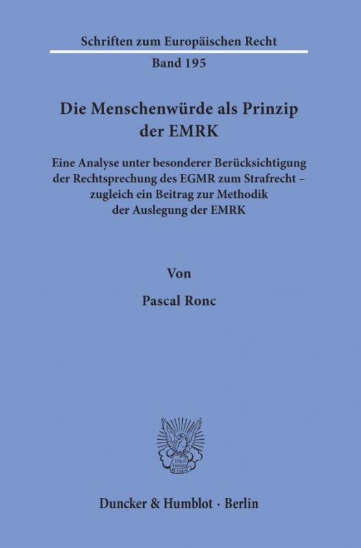 Cover-Bild Die Menschenwürde als Prinzip der EMRK.
