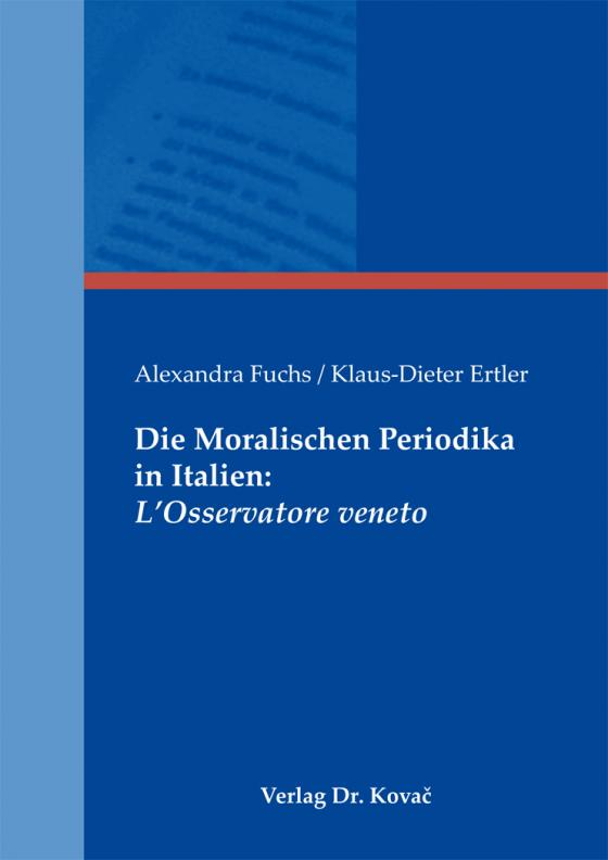 Cover-Bild Die Moralischen Periodika in Italien: L'Osservatore veneto