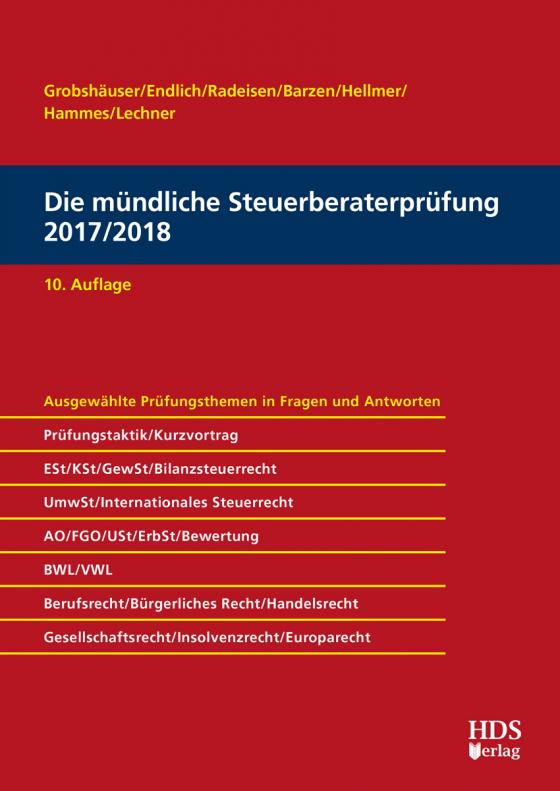 Cover-Bild Die mündliche Steuerberaterprüfung 2017/2018