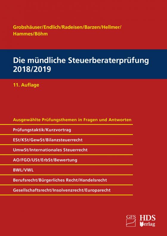 Cover-Bild Die mündliche Steuerberaterprüfung 2018/2019