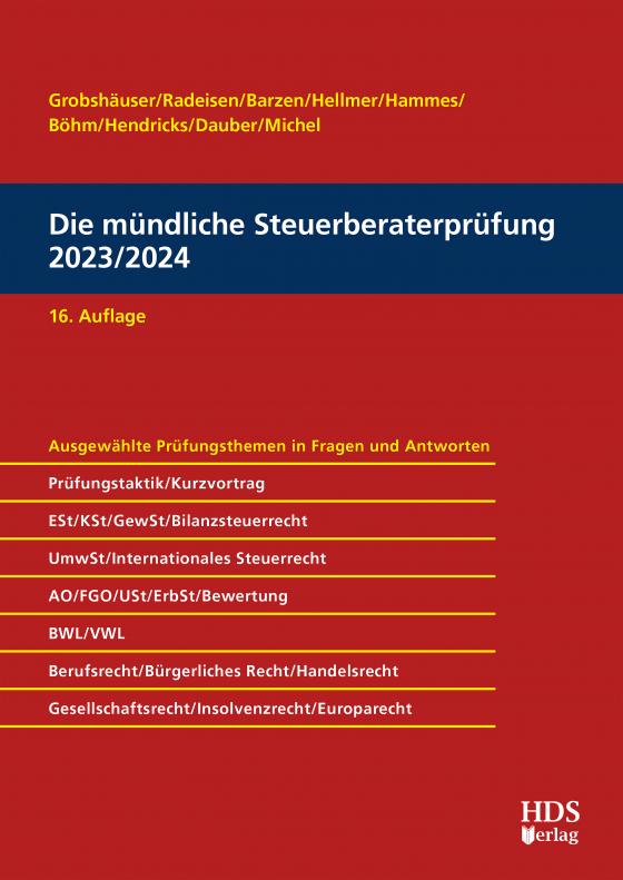 Cover-Bild Die mündliche Steuerberaterprüfung 2023/2024