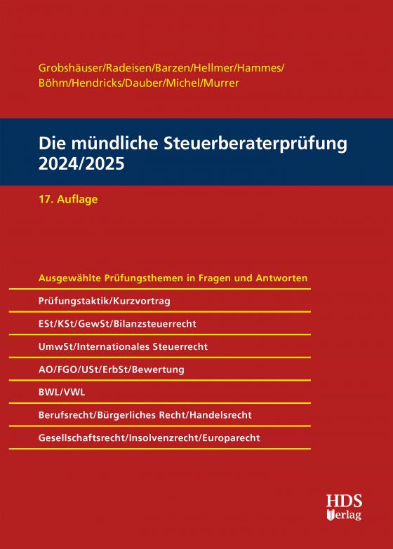 Cover-Bild Die mündliche Steuerberaterprüfung 2024/2025