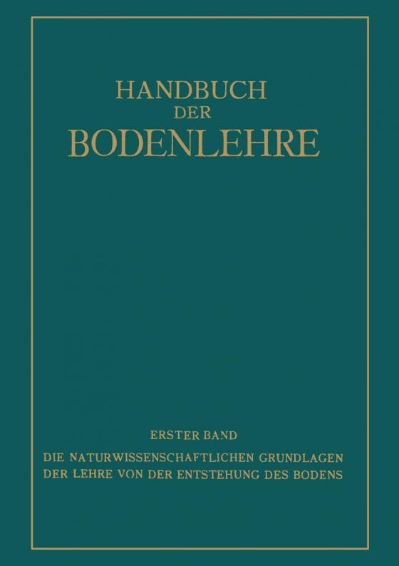 Cover-Bild Die Naturwissenschaftlichen Grundlagen der Lehre von der Entstehung des Bodens