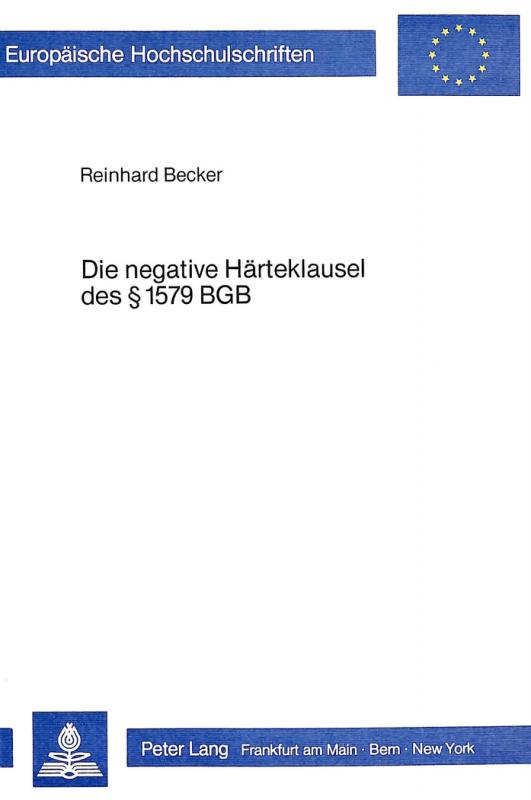 Cover-Bild Die negative Härteklausel des 1579 BGB